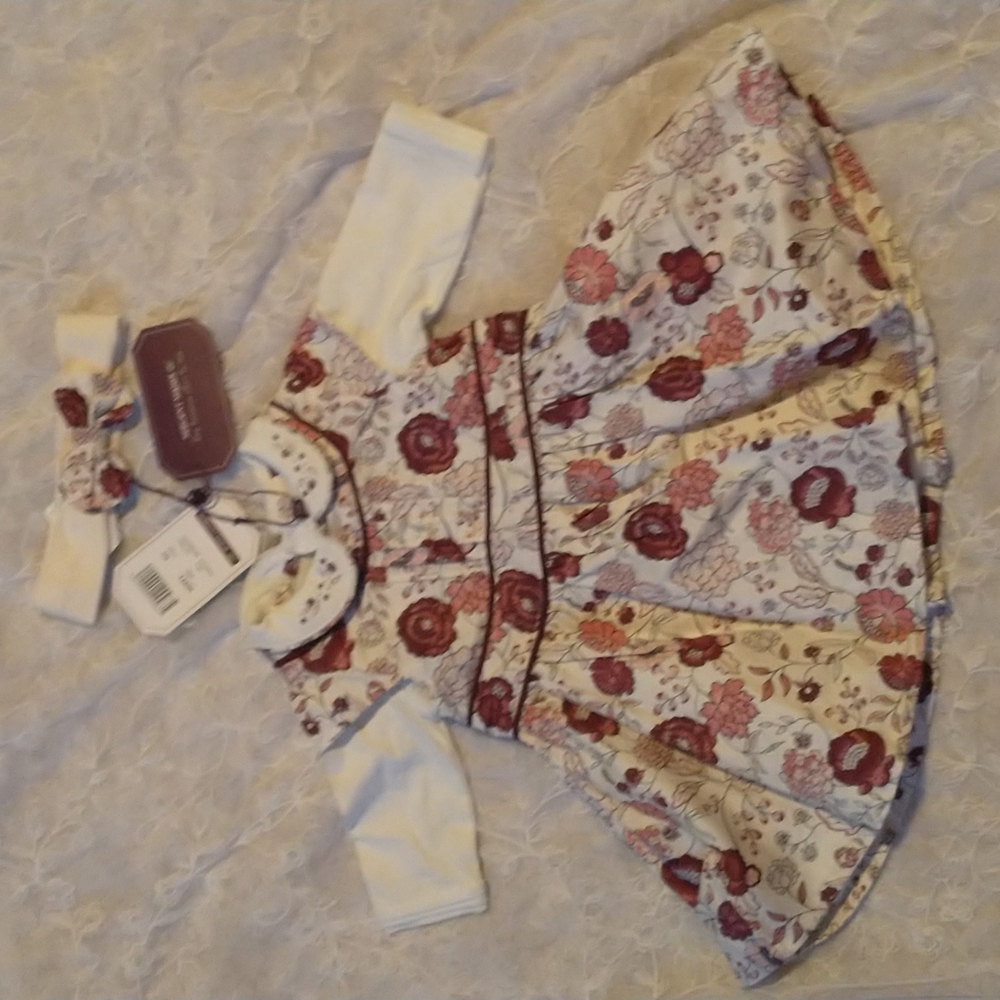 SERGENT MAJOR INFANT DRESS WITH MATCHING HEAD BAND 3M
